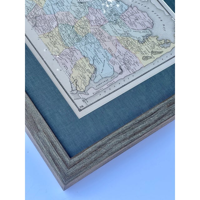 Wood Baltimore Hundred Sussex County Delaware Map | Bethany & Rehoboth Beach | Reproduction From Beers & Pomeroy | Custom Framed For Sale - Image 7 of 8