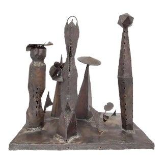 Unknown, Mid Century Modern Brutalist Welded Expressionist Sculpture After Paul Evans For Sale