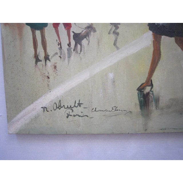 1950's French Painting Champs Elysees, M. Abrect For Sale - Image 6 of 8