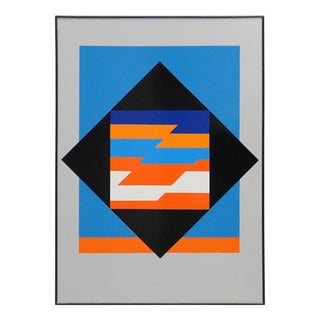 Guy Vandenbranden, Early XL Abstract-Geometric Composition, Lacquer on Panel, Belgium, 1977 For Sale