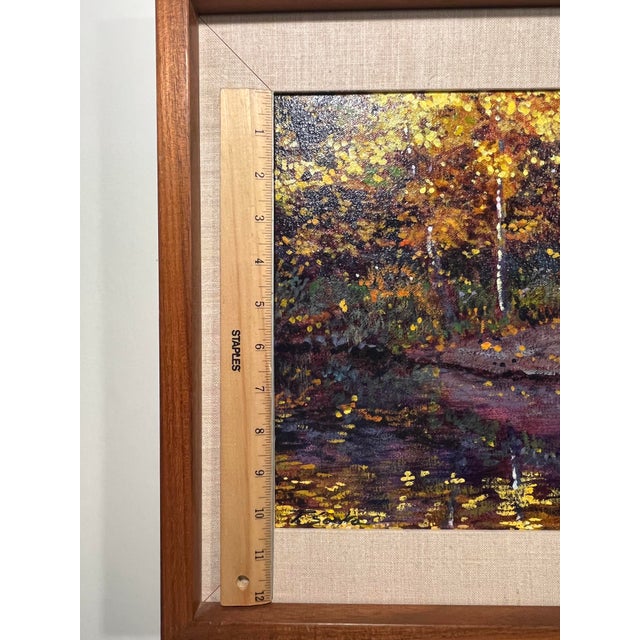 1990's Tim Saska Original Acrylic on Canvas Autumn Forest Landscape - Framed Art For Sale In Los Angeles - Image 6 of 8