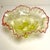 Art Nouveau Antique Northwood Fancy Fantails Vaseline Glass Bowl With Cranberry Frit Rim For Sale - Image 3 of 8