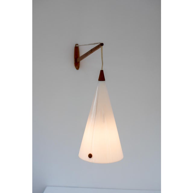 Wood Mid-Century Swedish Wall Lamp in Teak by Uno and Östen Kristiansson for Luxus, 1960s For Sale - Image 7 of 16
