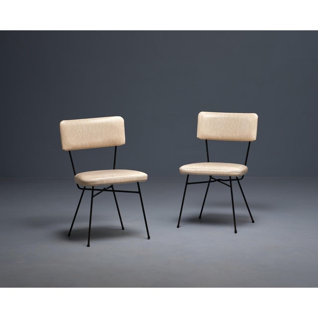 Italian Desk Chairs with Iron Frames, 1950s, Set of 2 For Sale - Image 6 of 8