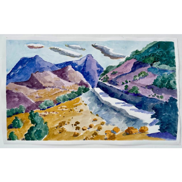 Paper “Road to Nevada City” Landscape Watercolor by Mary Alice Copp 2023 - For Sale - Image 7 of 7