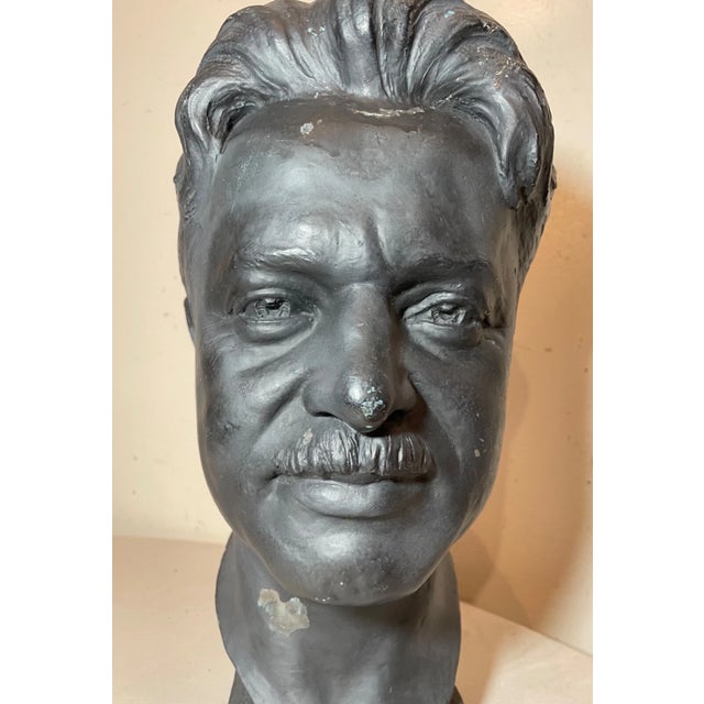 Large 1925 Antique Nj Medical Doctor Jacob Polevski Bronze Statue Bust Sculpture For Sale - Image 9 of 16