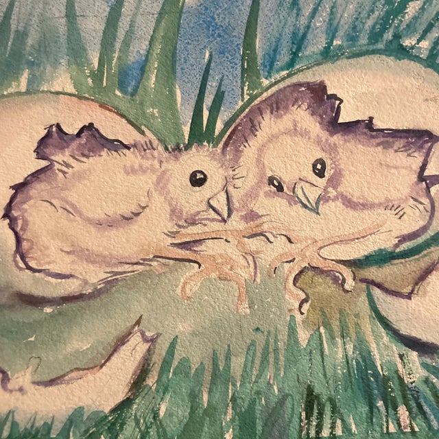 Original watercolor painting on paper 9.5 x 12.5 unsigned unframed