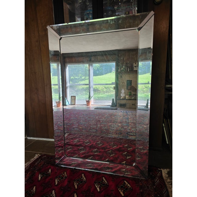 Mid Century Modern 1950s Beveled Mirror For Sale In Boston - Image 6 of 7