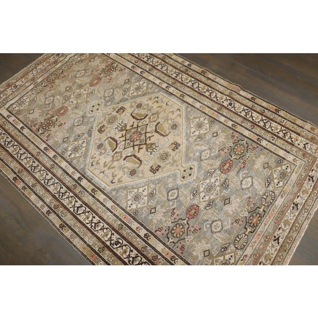 Early 20th Century Persian Malayer Medallion Earth Color Rug no. j5234 For Sale - Image 5 of 6