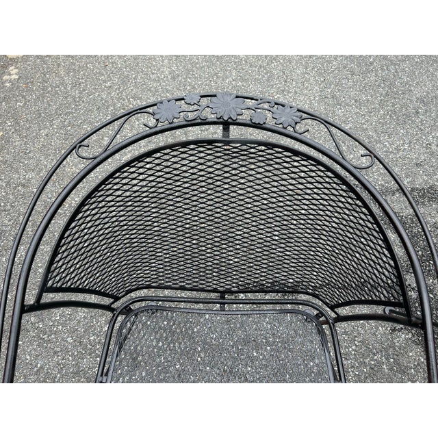 Metal 1960s Wrought Iron Patio Set Table and 4 Barrel Chairs For Sale - Image 7 of 11