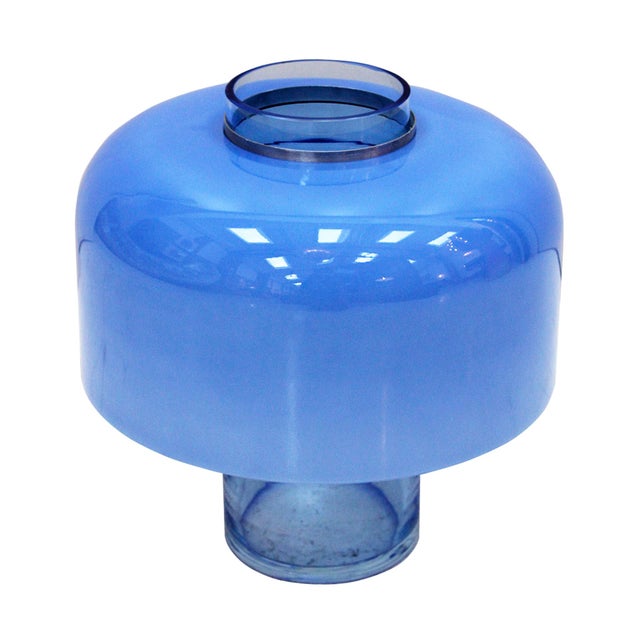 Mid-Century Modern Mid-Century Modern Blue Table Lamps by Carlo Nason for Mazzega, Set of 2 For Sale - Image 3 of 12