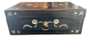 Restored Ebony Mother of Pearl Inlay Writing Box Circa 1900