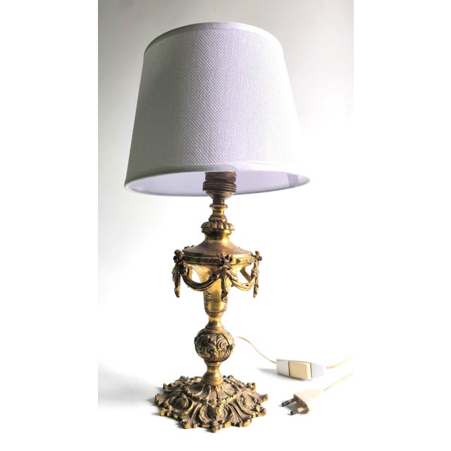 Early 20th Century Early 20th Century Belgian Bronze Lamp in the Neoclassical Style (Circa 1910–1920) For Sale - Image 5 of 13