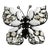 Vintage Regency Butterfly Brooch Black & White Rhinestones For Sale