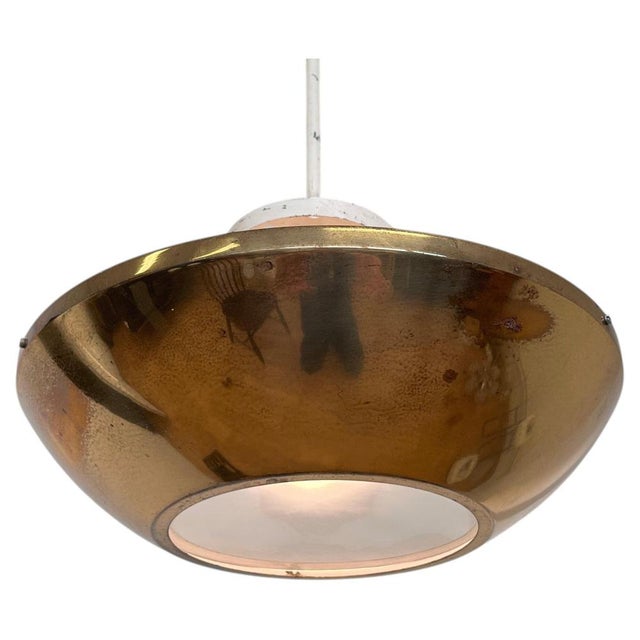Gold Small Brass UFO Pendant, Czechoslovakia, 1940s For Sale - Image 8 of 8