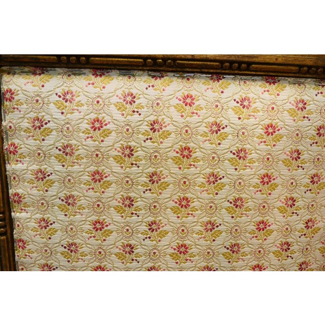 French Four Fold Screen with Gilt Mirror For Sale - Image 5 of 8