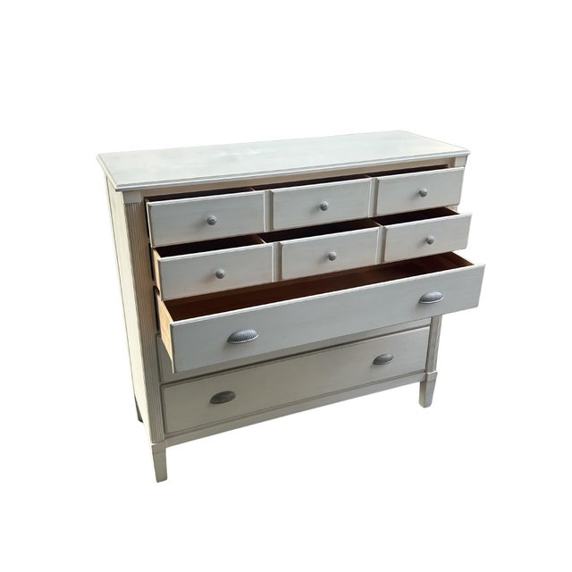 Ethan Allen Late 20th Century Ethan Allen Swedish Gustavian Style Painted Chest Dresser For Sale - Image 4 of 6