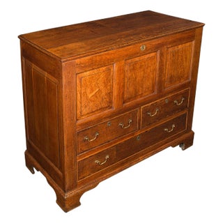 Large Antique Mule Chest, Georgian, Oak, Coffer Over Three Drawers, Circa 1780 For Sale