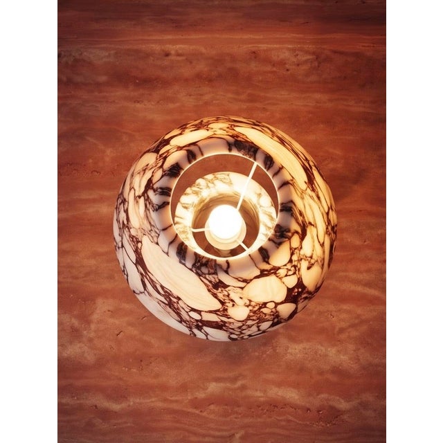 Modern Calacatta Viola Designer Table Lamp For Sale - Image 6 of 6