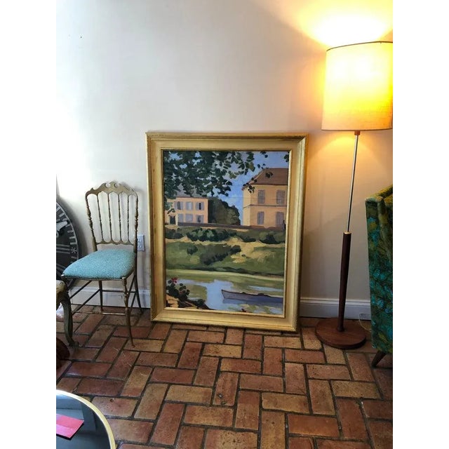1950s Large Oil on Canvas "Homage to Monet's House at Giverny" Painting For Sale - Image 10 of 13