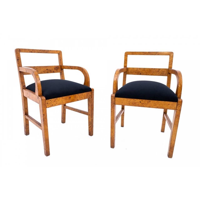 Art Deco Armchairs, Poland, 1940s, Set of 2 For Sale - Image 3 of 11