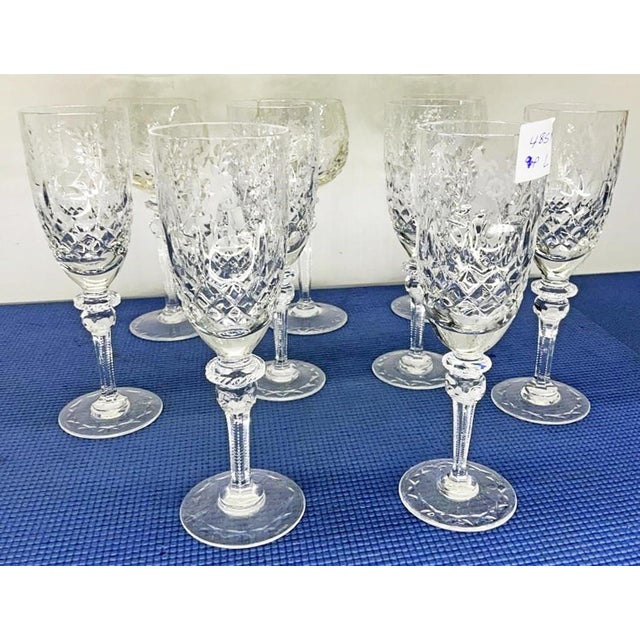 1980s Rogaska Champagne Crystal Flutes- Set of 6 For Sale - Image 9 of 9