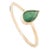 American 18k Solid Gold Pear Cut Bezel Set Emerald Solitaire Ring Size 7 For Sale - Image 3 of 12