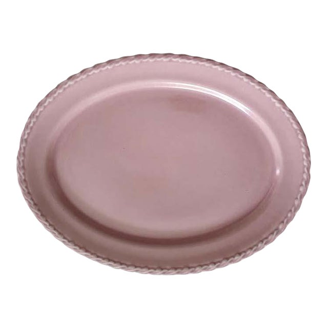 1940s Vernon Kilns Native California Pottery Melinda Platter Pink For Sale