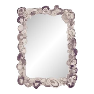 Contemporary Marjorie Skouras North Sea Style Natural Agate Mirror 18" w x 30" with 2.5" For Sale