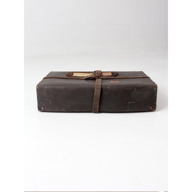 Black Vintage 1920s Parcel Post Mailing Box Fiber Travel Case For Sale - Image 8 of 14