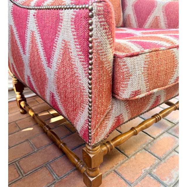 Late 20th Century Georgian Style Modern Wingback Chairs, a Pair For Sale - Image 10 of 14
