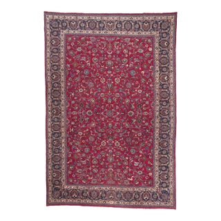 Early 20th Century Antique Persian Mashhad Rug, 11'03 X 16'08 For Sale