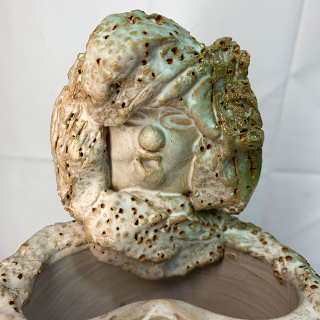 Ceramic C.1960s Fratelli Fanciullacci Studio Pottery Figure Bust Vase Made in Italy Marked For Sale - Image 7 of 11