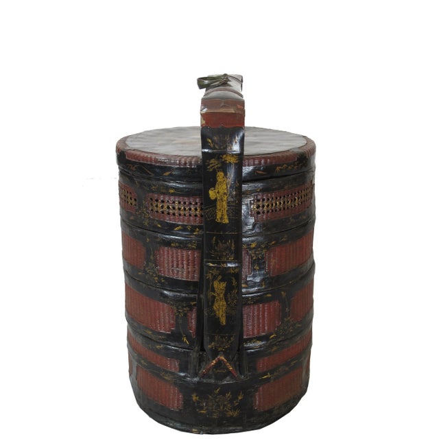 Early 20th Century Antique Bamboo Food Basket For Sale - Image 4 of 11