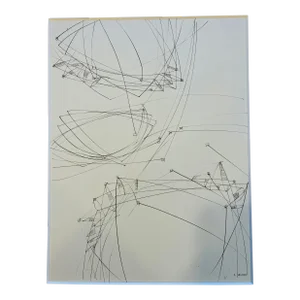 1950s Cubist Line Drawing by Roger Selchow