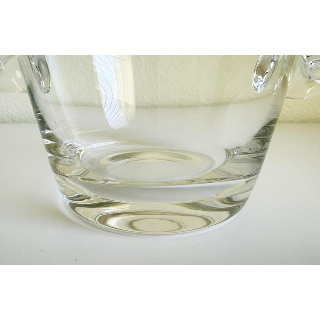 Tiffany & Co. Crystal Ice Bucket With Scrolled Handles For Sale - Image 9 of 11
