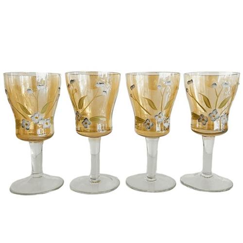 Brown Antique Art Deco Bohemian Amber Glass Decanter Set, 1920s, Set of 7 For Sale - Image 8 of 13