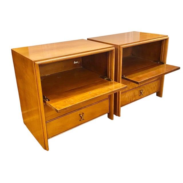 1950s Paul Frankl Johnson Furniture Company Bedside Tables, a Pair For Sale - Image 5 of 12