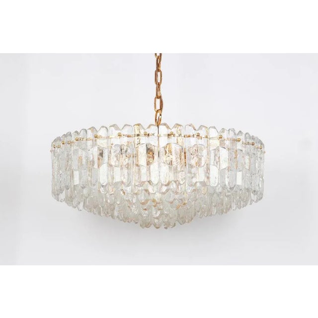 Large Gilt Brass Glass Chandelier Palazzo from Kalmar, Austria, 1970s For Sale - Image 13 of 15