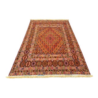 Multicolor Mushwani Hand-Woven Kilim Rug - 6'9" X 9'6" For Sale