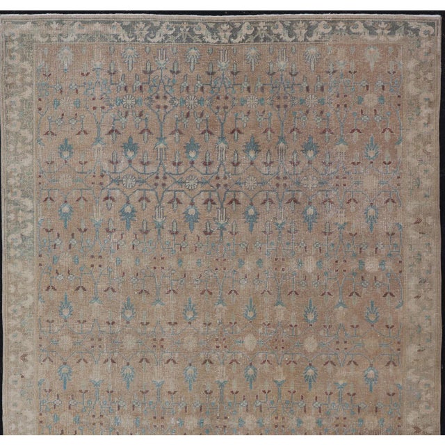 Vintage Turkish Oushak With All-Over Design in Muted Tones & Neutral Colors For Sale In Atlanta - Image 6 of 12