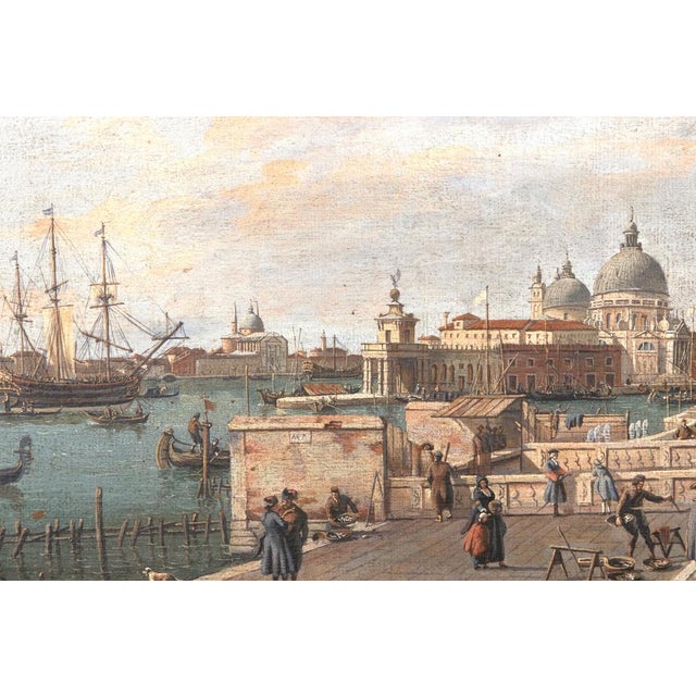 View of Riva degli Schiavoni is an original old master artwork realized in the late 18th century by a follower of the...