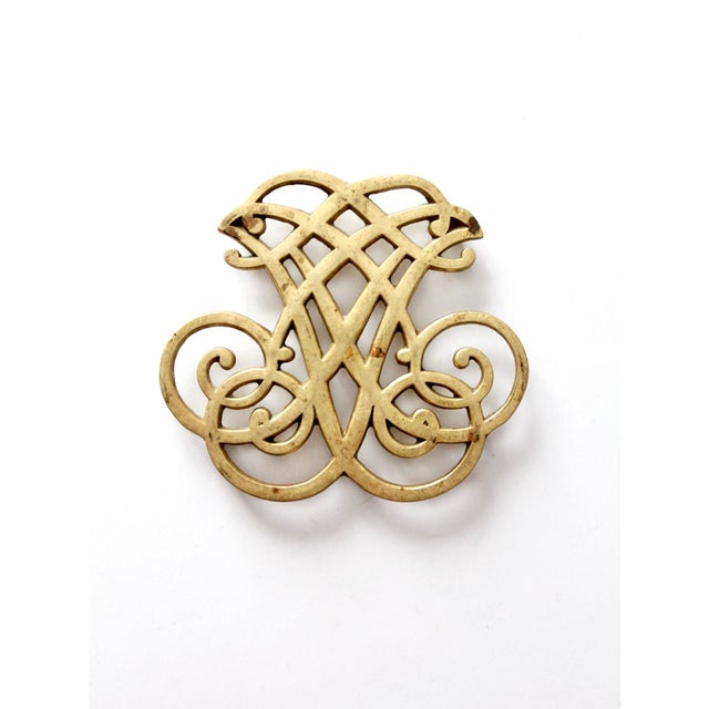 MidCentury Brass Thomas Jefferson Monticello Cipher Trivet Chairish