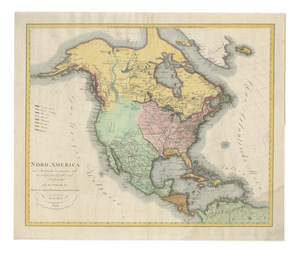 Large Antique Map of North America, 1806