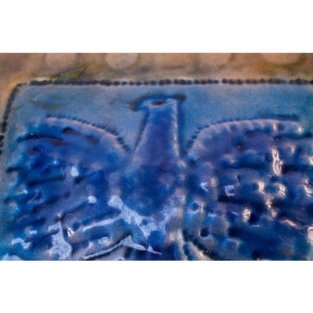 1960s Vintage Enamel on Copper "Eagle" Plaque For Sale - Image 5 of 12
