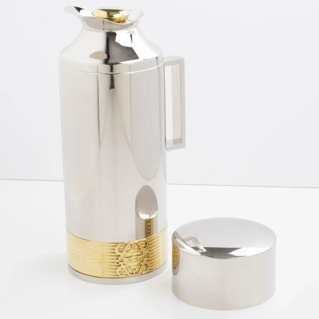 Loewe Spain Chrome and Gilt Metal Thermos Insulated Decanter For Sale In Atlanta - Image 6 of 13