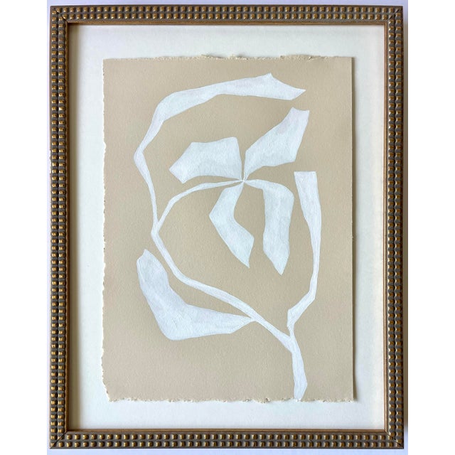 Contemporary 2026 Set of Three Abstract Botanical Paintings on Cotton Paper by Artist r.k. Red For Sale - Image 3 of 7