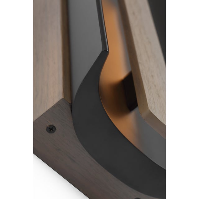 Metal Anne-Marie Barton for Visual Comfort Signature Remi 18" Sconce in Matte Carbon and Warm Walnut For Sale - Image 7 of 15
