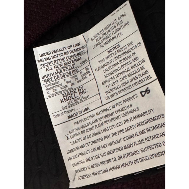 2010s Eero Saarinen for Knoll Studio Aubergine Executive Armchairs, Pair For Sale - Image 5 of 12