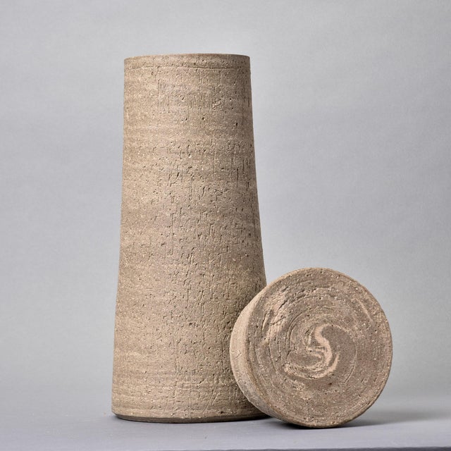 Ceramic New Tall Lidded German Ceramic Vessel For Sale - Image 7 of 9